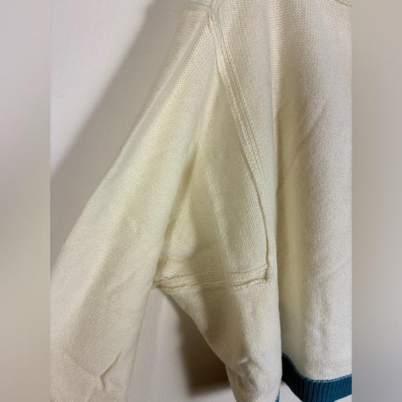 Free People Into the Blue Wool Blend Crop Sweater in Tropical Blue Combo Medium - Picture 12 of 12